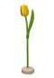 Preview: Wooden tulip in a wooden base, to stand, 34cm high, made in Holland, color: yellow/green